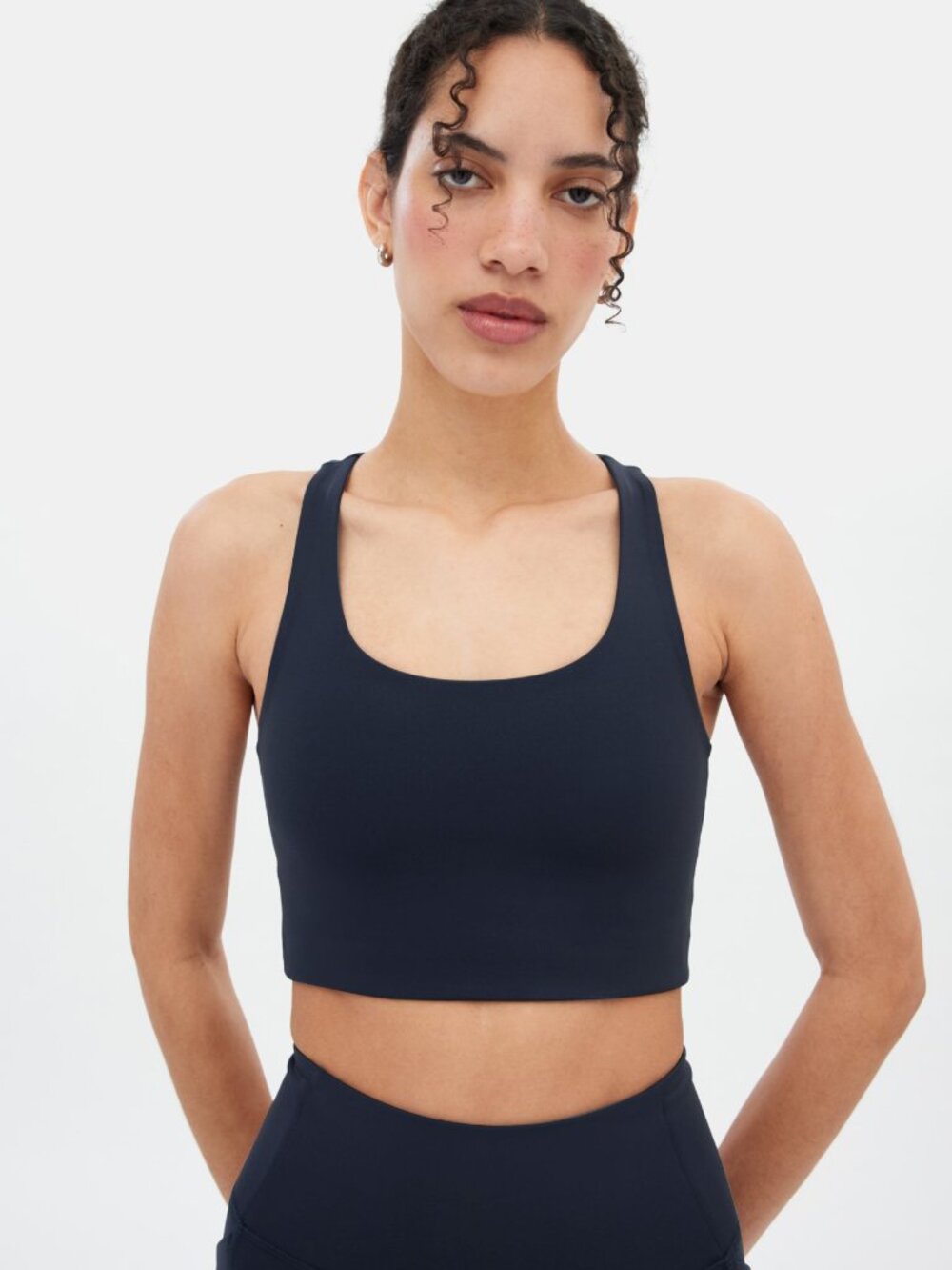 Girlfriend Collective Paloma Racerback Sports Bra Skyline Navy Crossback Size Sm